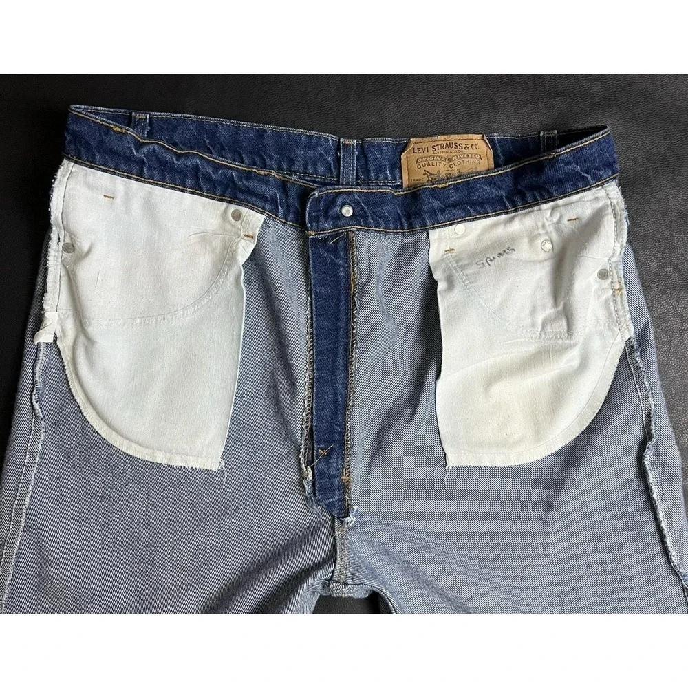 Levi's 517 Bootcut Orange Tab Jeans 40x32 Fits 38x30 USA Dark Wash True Vintage